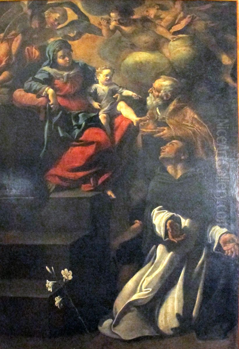 Madonna in trono con Bambino e Santi Oil Painting by Giovanni Lanfranco