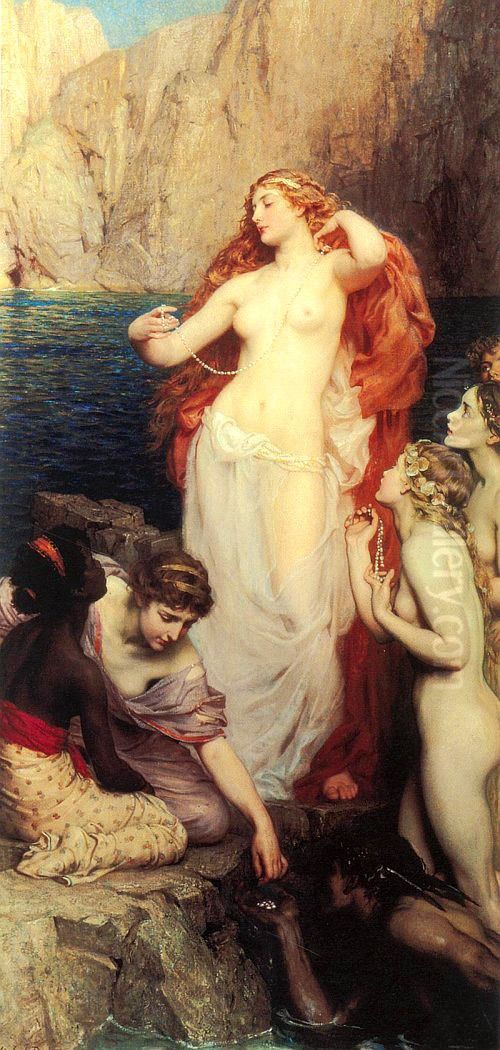 Les perles d'Aphrodite Oil Painting by Herbert James Draper