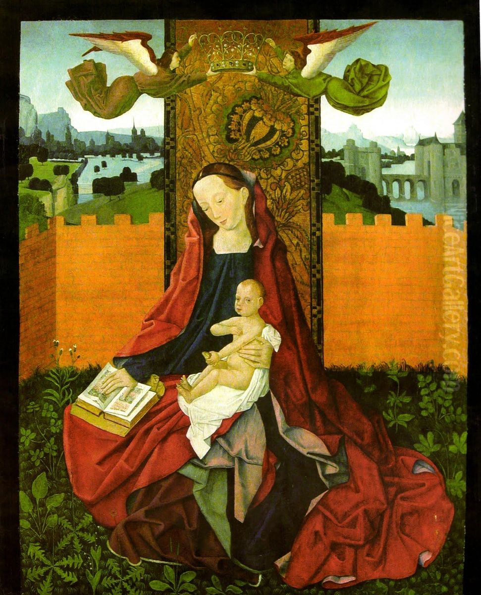 Matka Boza w ogrodzie rozanym Oil Painting by Dieric Bouts