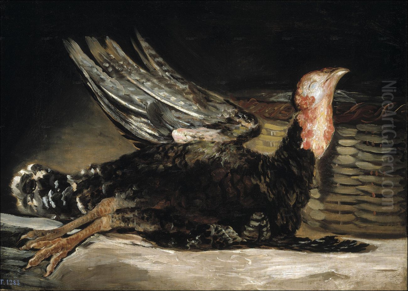 Dead turkey Oil Painting by Francisco Goya Fuendetodos
