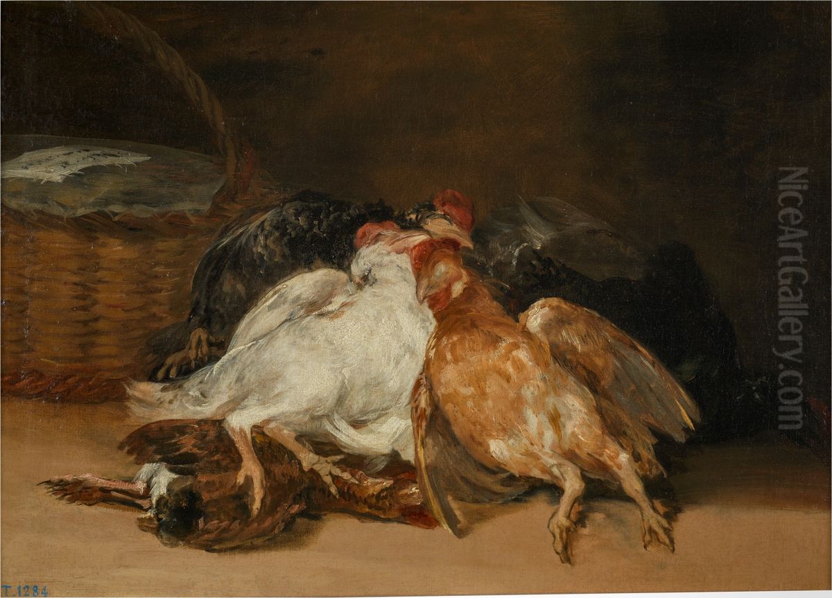 Aves muertas Oil Painting by Francisco Goya Fuendetodos