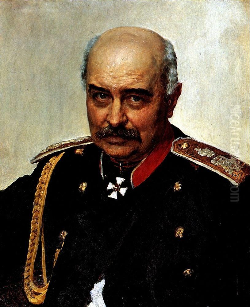 Portrait of general   and  statesman Mikhail Ivanovich Dragomirov. Oil Painting by Repin Iliya