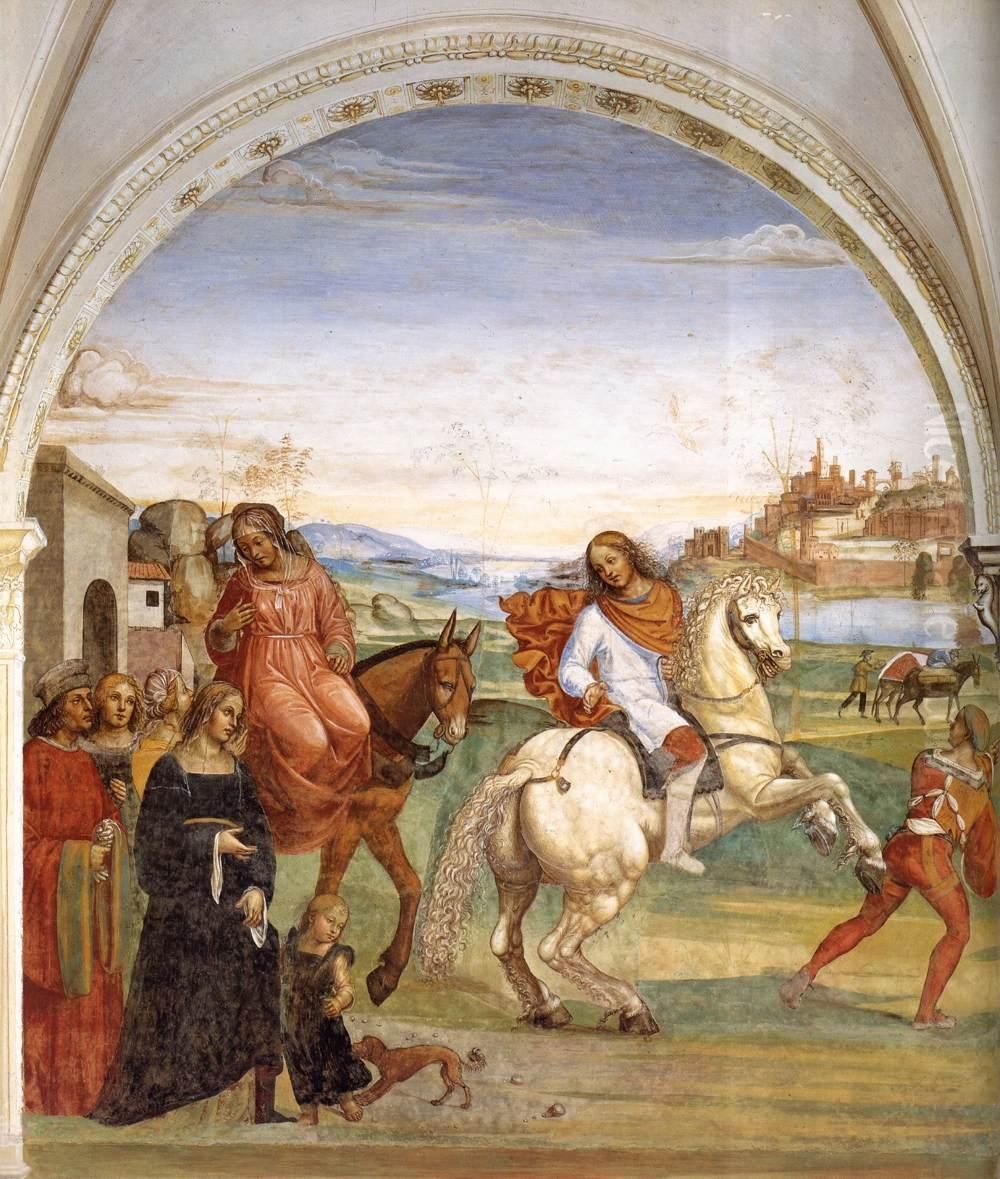 Benedict Leaves His Parent's House Oil Painting by Il Sodoma