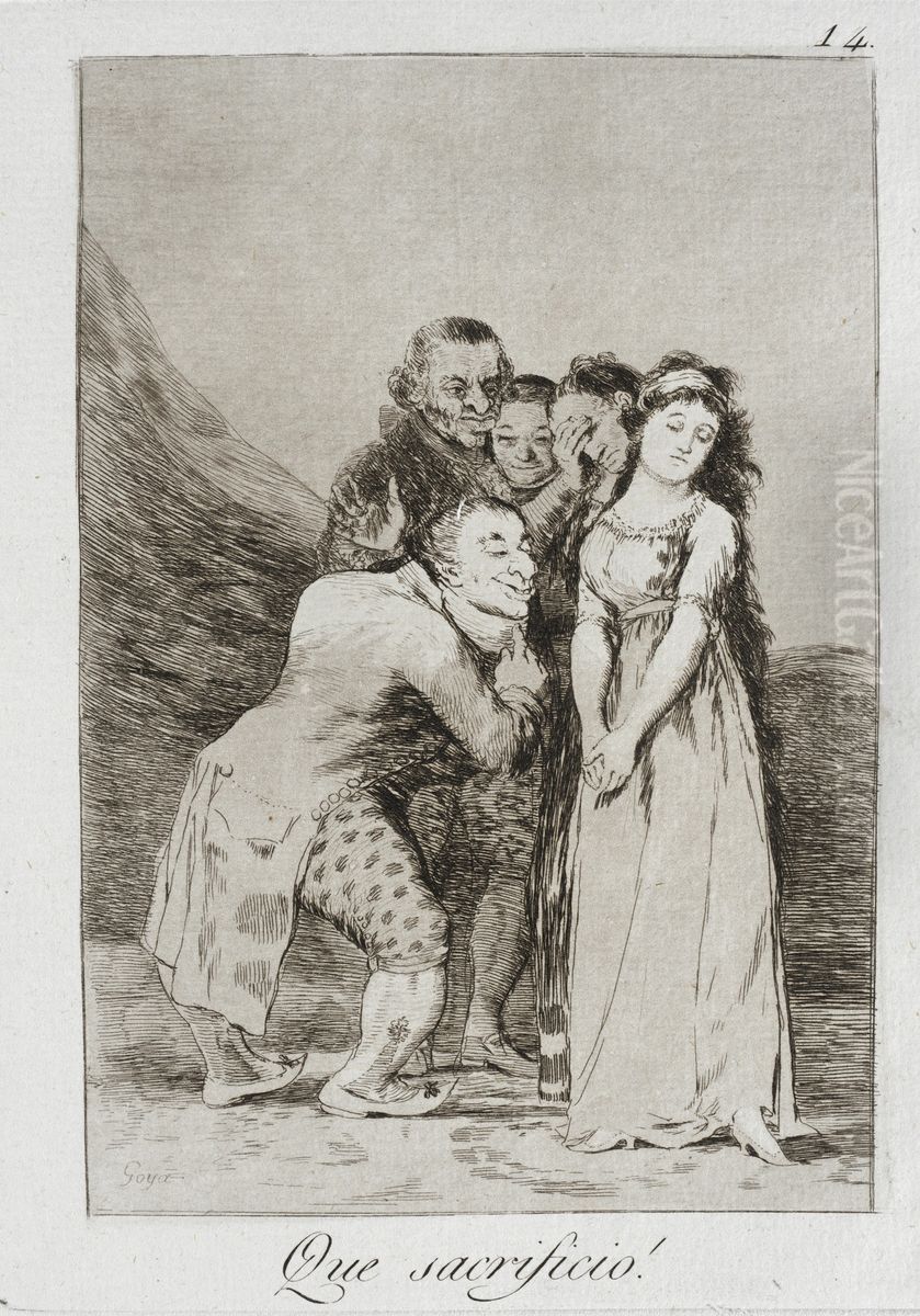 What a sacrifice! Oil Painting by Francisco Goya Fuendetodos