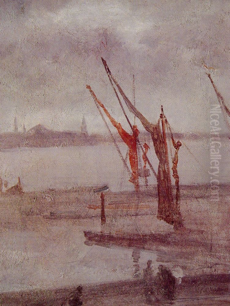 Chelsea Wharf Grey and Silver Oil Painting by James McNeill Whistler