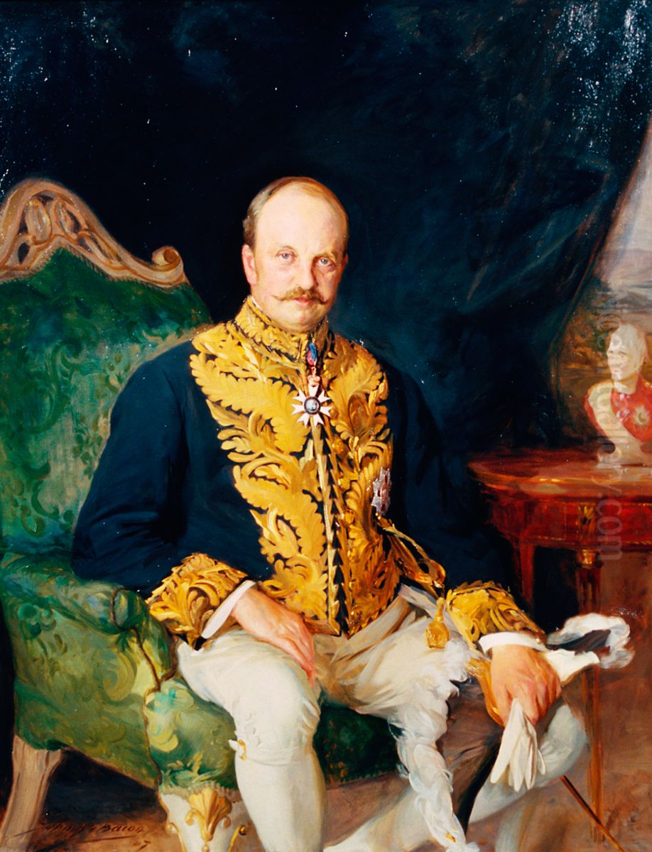 Sir James Beethom Whitehead (1858-1928), KCMG, Diplomat Oil Painting by John Henry Frederick Bacon