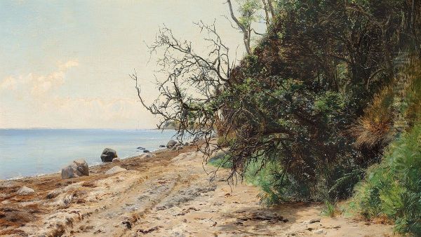 Strandparti. Arhusbugten. Oil Painting by Janus la Cour