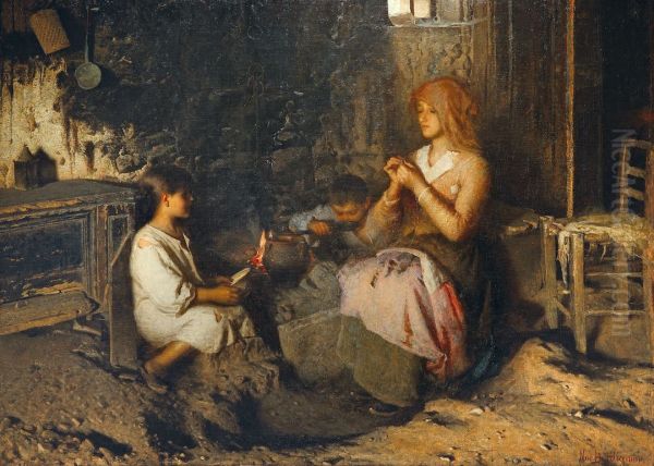 La pappa al fogo Oil Painting by Noe Bordignon