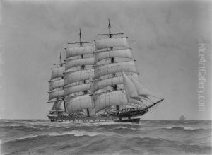 The clippership ,Noetsfield' under full sail
