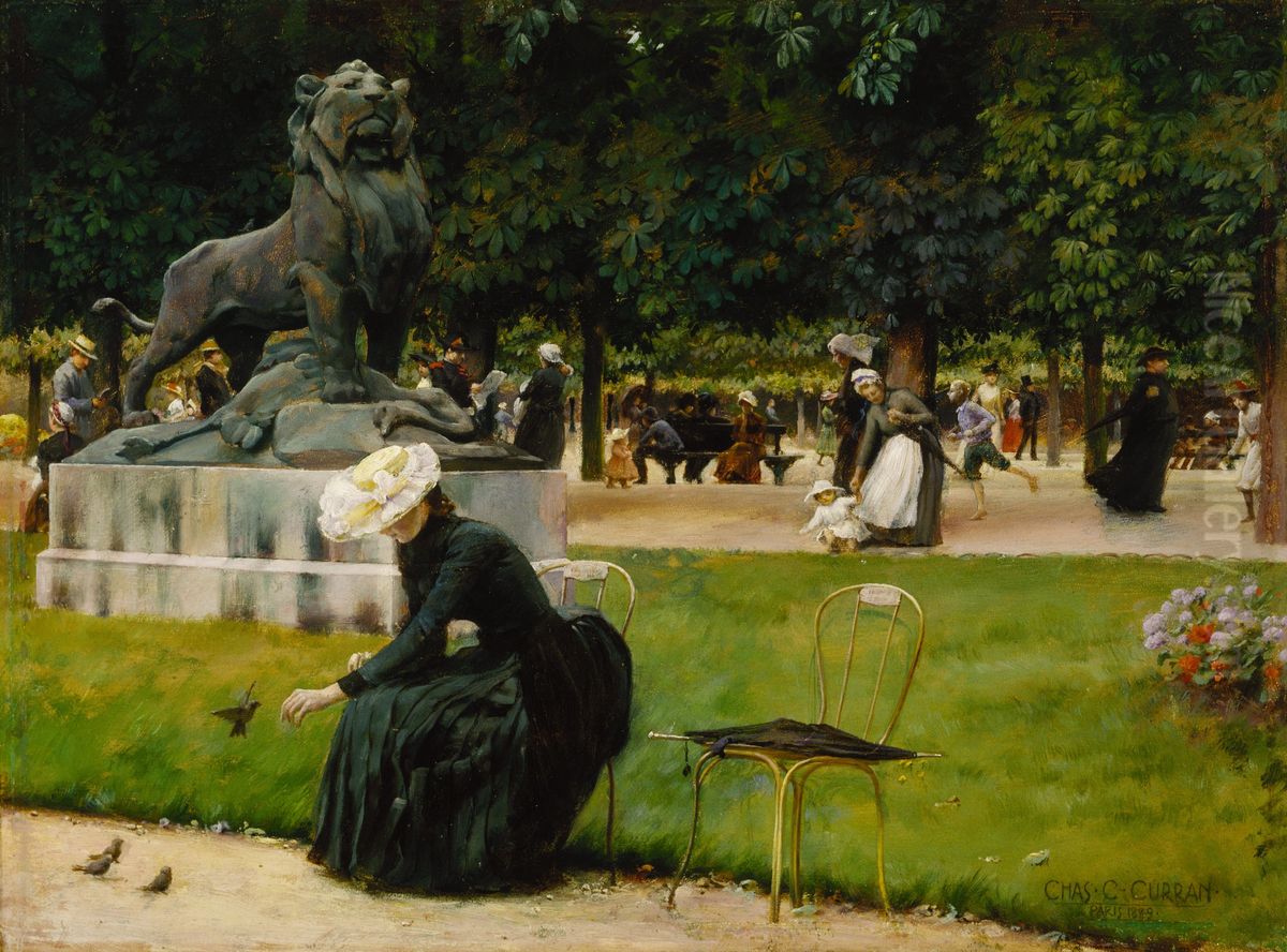 In the Luxembourg (Garden) Oil Painting by Charles Curran