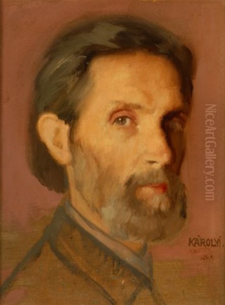 Self-portrait Oil Painting by Lajos Karolyi