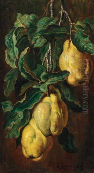 Quinces Oil Painting by Ludwig Adam Kunz