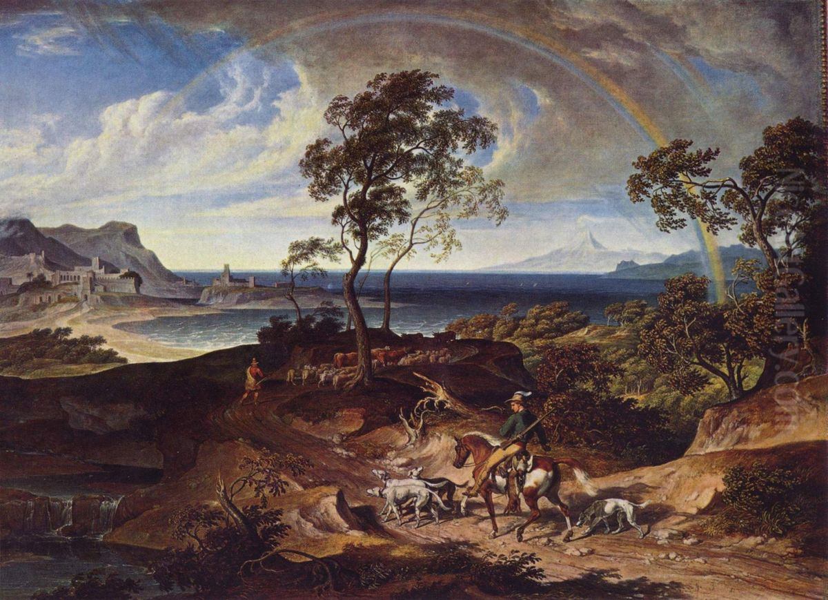 Landschaft nach einem Gewitter Oil Painting by Joseph Anton Koch