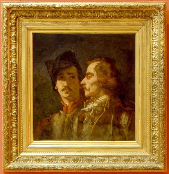 Etude de tetes Oil Painting by Thomas Couture