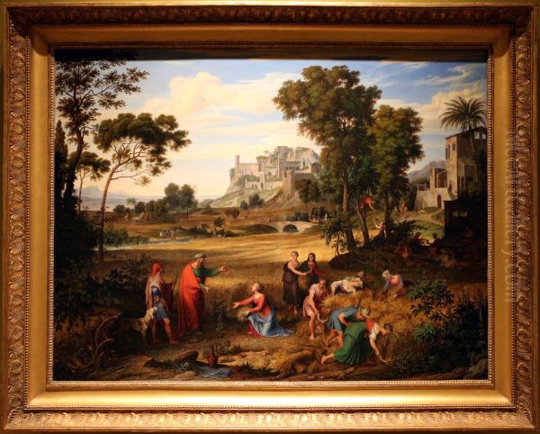 paesaggio con ruth e boaz Oil Painting by Joseph Anton Koch