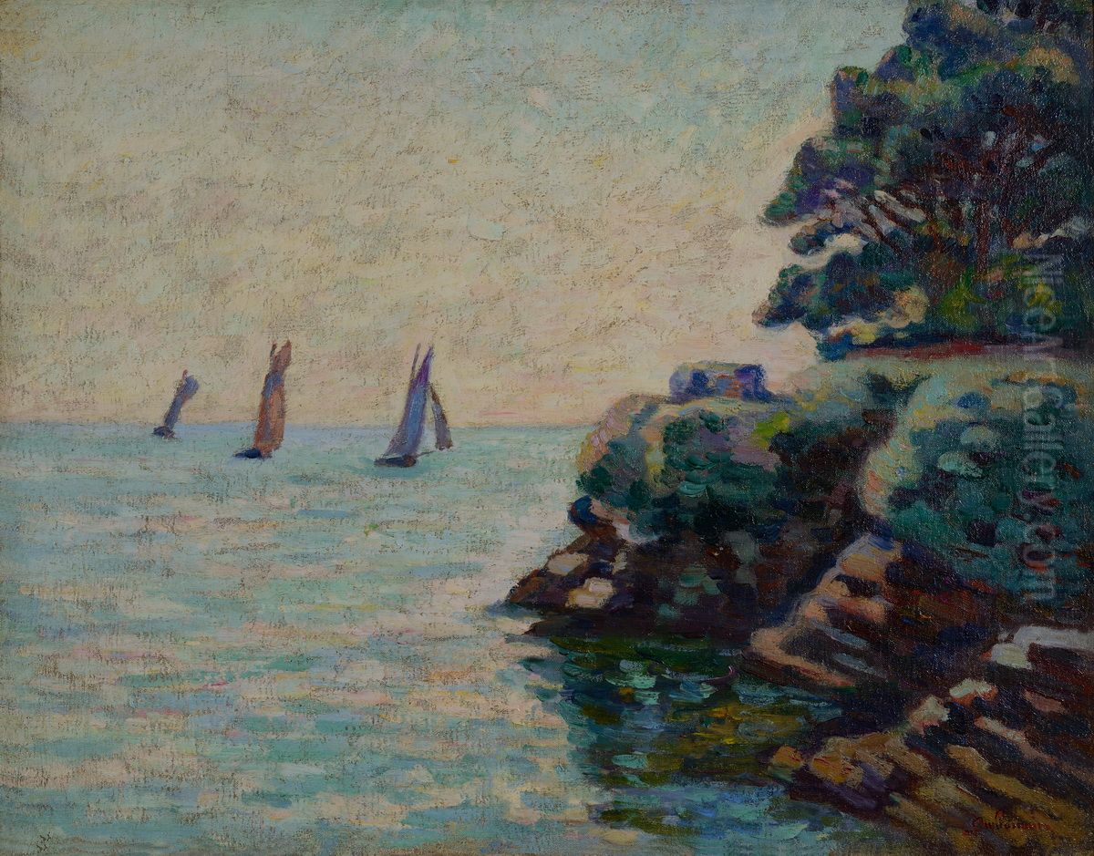 Voiliers a Saint Palais sur Mer Oil Painting by Armand Guillaumin