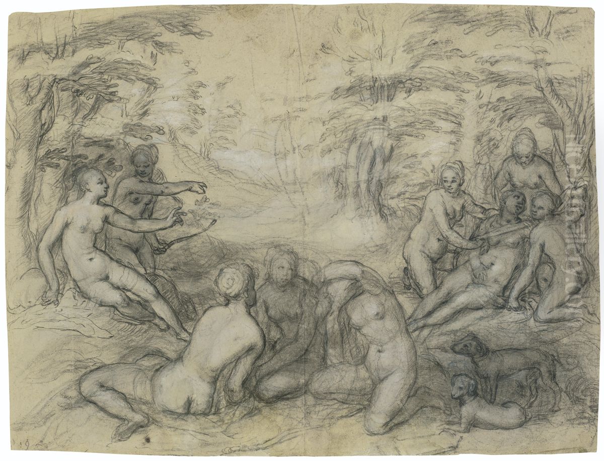 Diana discovering Callisto's pregnancy Oil Painting by Goltzius Hendrick Diana discovering Callisto's pregnancy Oil Painting by Goltzius Hendrick