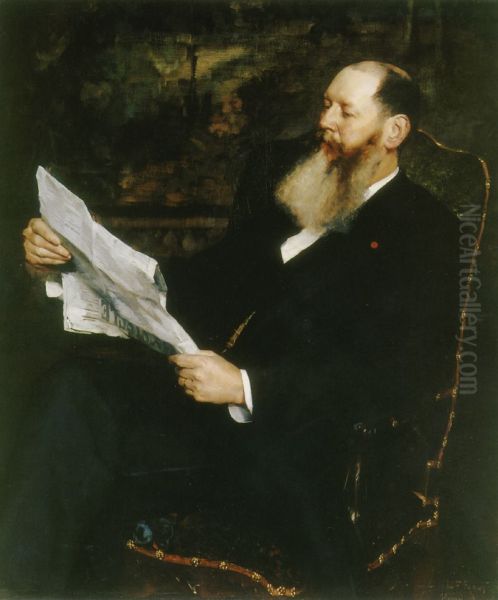 Alfred Koechlin-Scwartz. Oil Painting by Albert Edelfelt