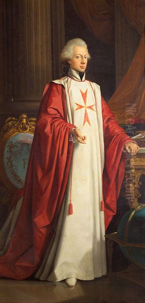 Grand Duke Ferdinand III of Tuscany (1769-1824) in the regalia of the Tuscan Order of St. Stephen Oil Painting by Josef Geyling
