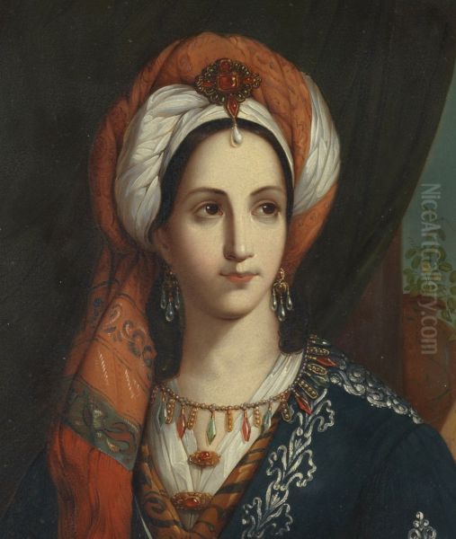 Rachel dans le role de Roxane de Bajazet Oil Painting by Henri Grevedon