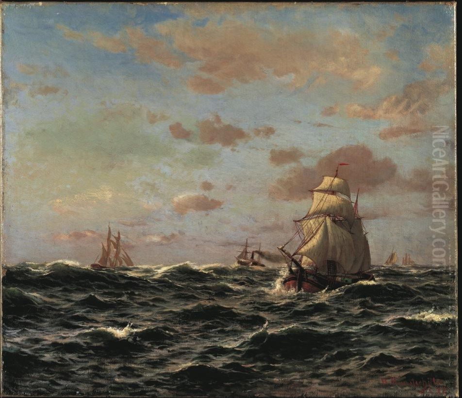 Seascape Oil Painting by Hjalmar Munsterhjelm