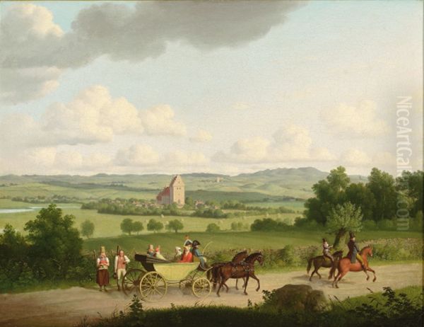 The church of Borre on the island of Mon, Denmark. Oil Painting by Christoffer Wilhelm Eckersberg