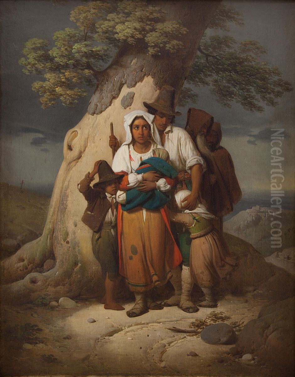 Temporale imminente, dintorni di Roma Oil Painting by Alfonso Chierici