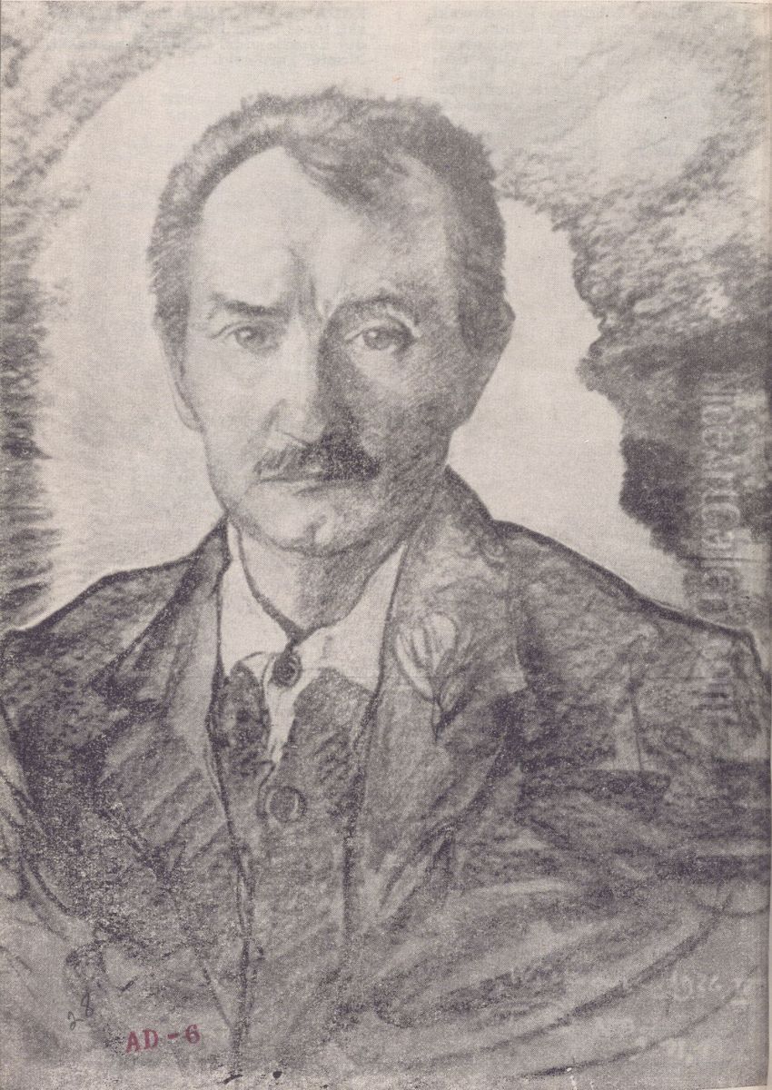 Portrait of Jan Kasprowicz, bust wearing a suit Oil Painting by Stanislaw Ignacy Witkiewicz (Witkacy)