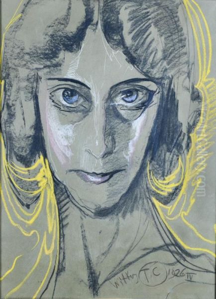 Portret Marii Kasprowiczowej Oil Painting by Stanislaw Ignacy Witkiewicz