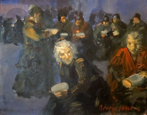 The Bread Line Oil Painting by George Luks