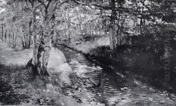 Waldbach bei St. Heinrich am Starnberger See Oil Painting by Lovis (Franz Heinrich Louis) Corinth