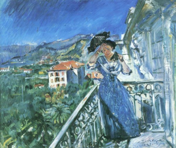Balkonszene in Bordighera / In Bordighera Oil Painting by Lovis (Franz Heinrich Louis) Corinth