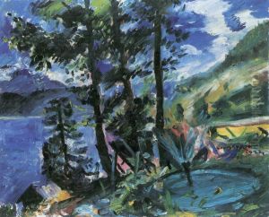 Walchensee mit Springbrunnen
