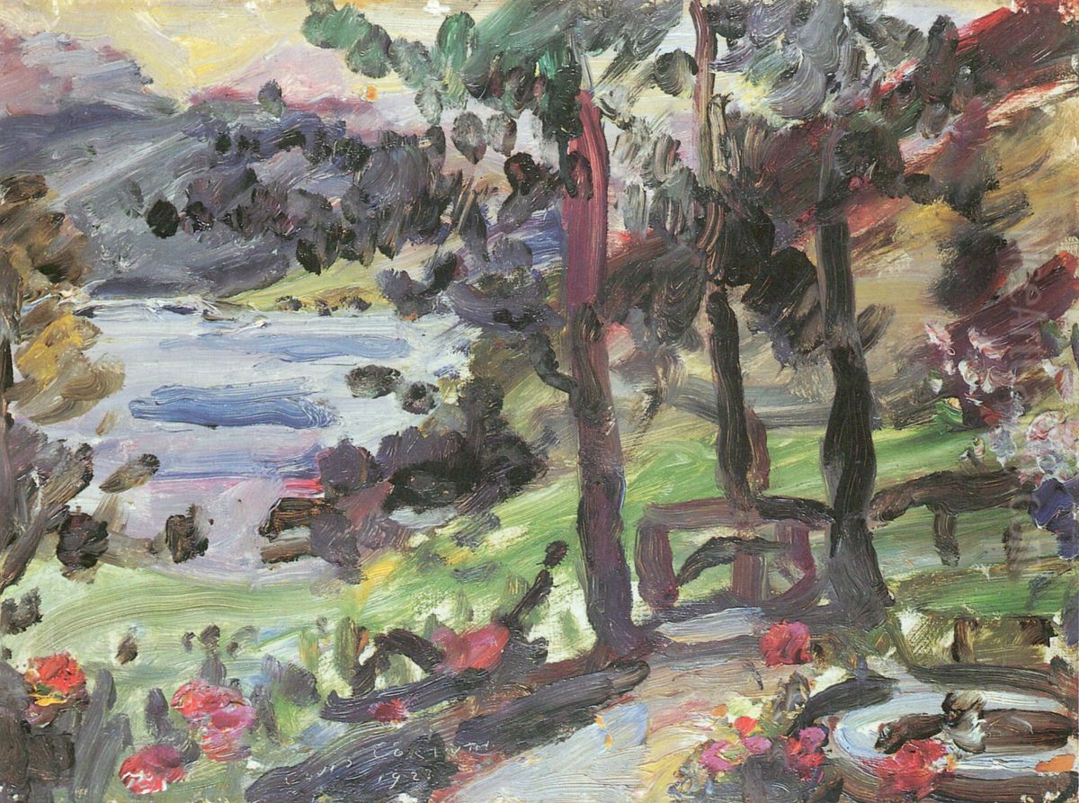 Garten am Walchensee Oil Painting by Lovis (Franz Heinrich Louis) Corinth