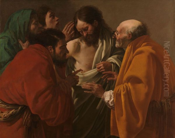 De ongelovige Thomas Oil Painting by Hendrick Ter Brugghen