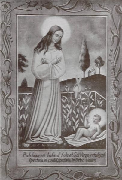 Our Lady of Krasnobrod Oil Painting by Francesco Francia