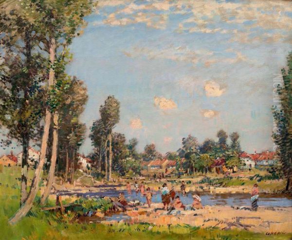 By the water Oil Painting by Stanislav Lolek