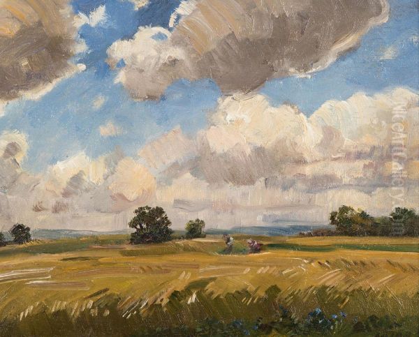 Harvest Oil Painting by Stanislav Lolek