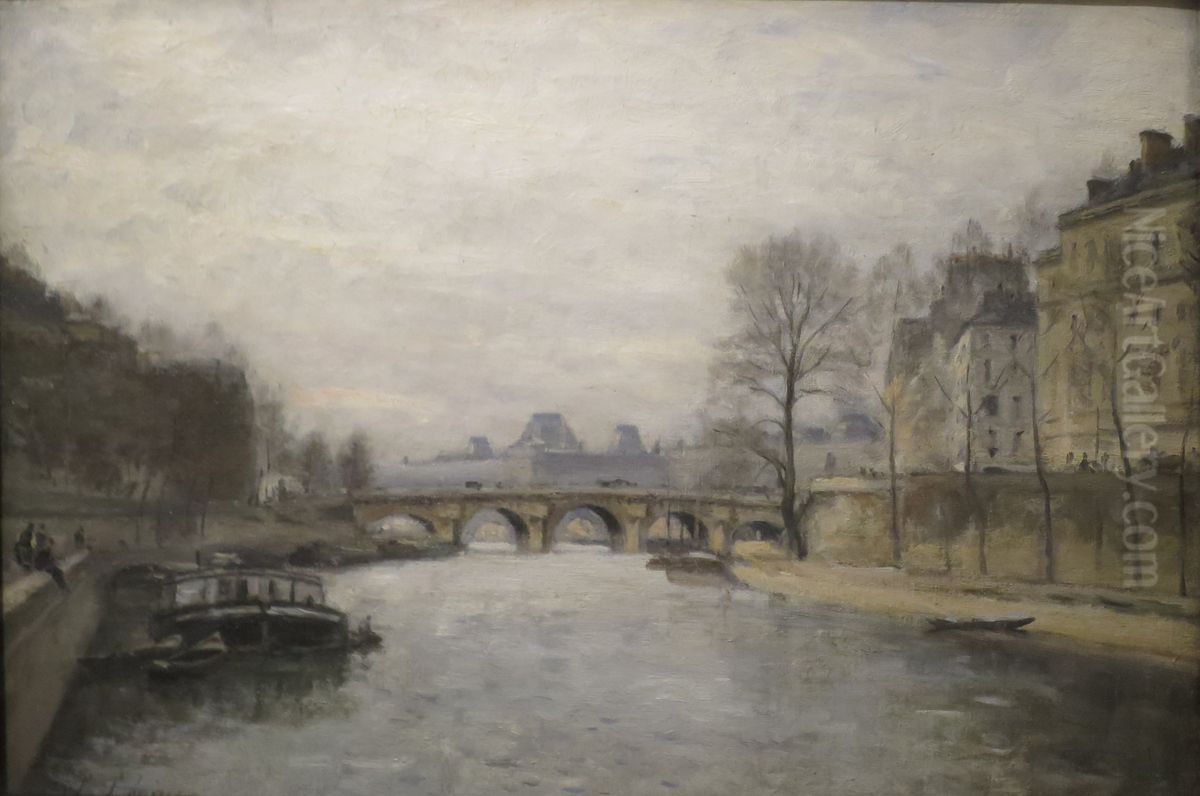 The Pont Neuf, Paris Oil Painting by Stanislas Lepine