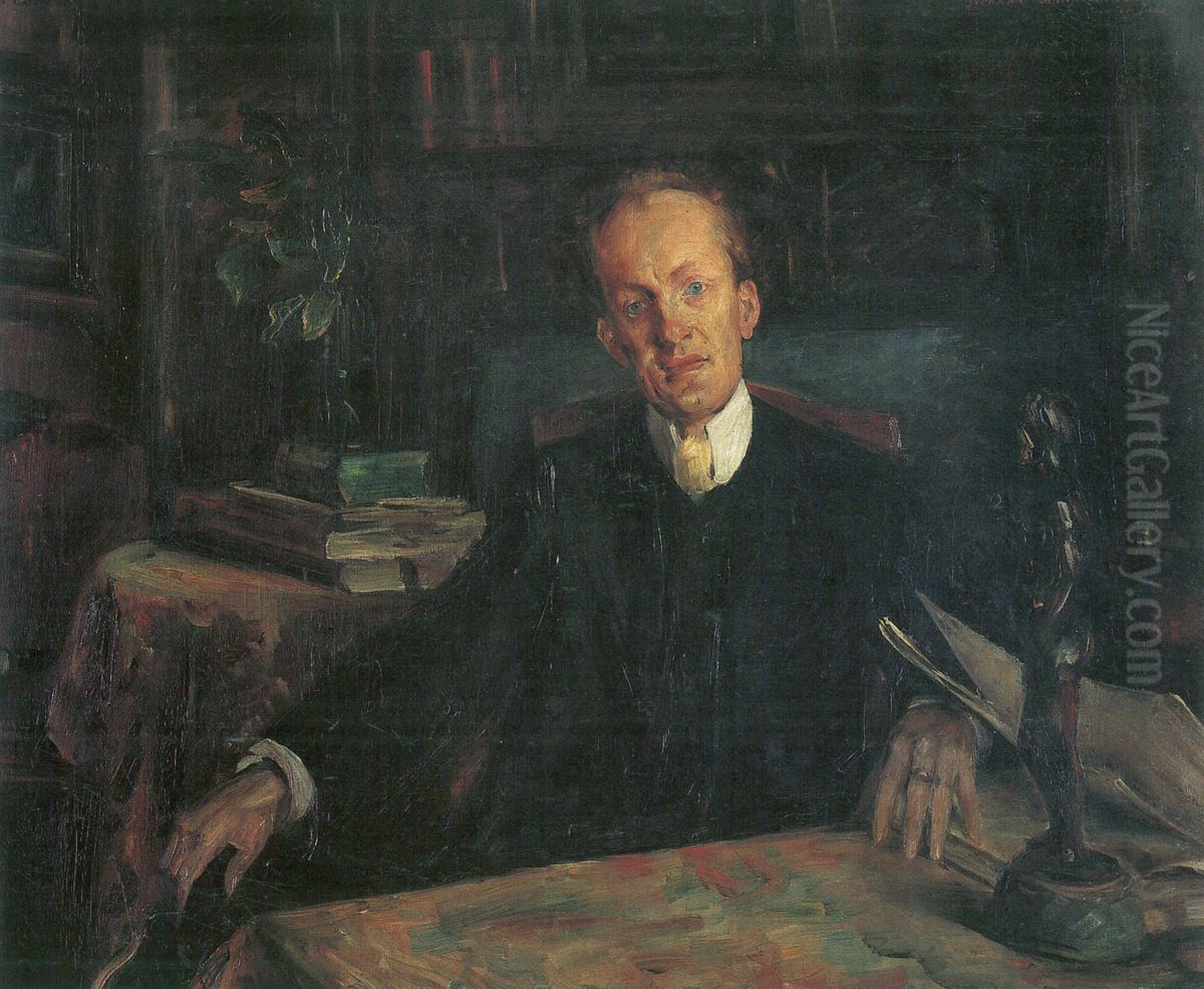 Portrat Gerhart Hauptmann Oil Painting by Lovis (Franz Heinrich Louis) Corinth