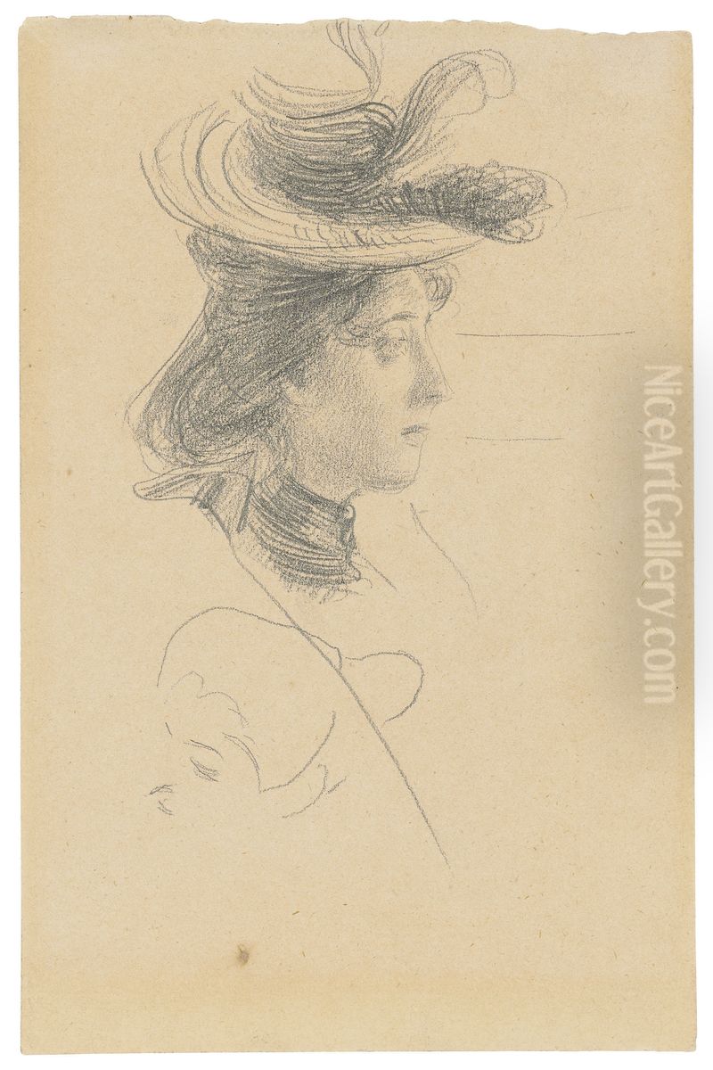 Portrait of Emilia Cardona and a head study Oil Painting by Giovanni Boldini