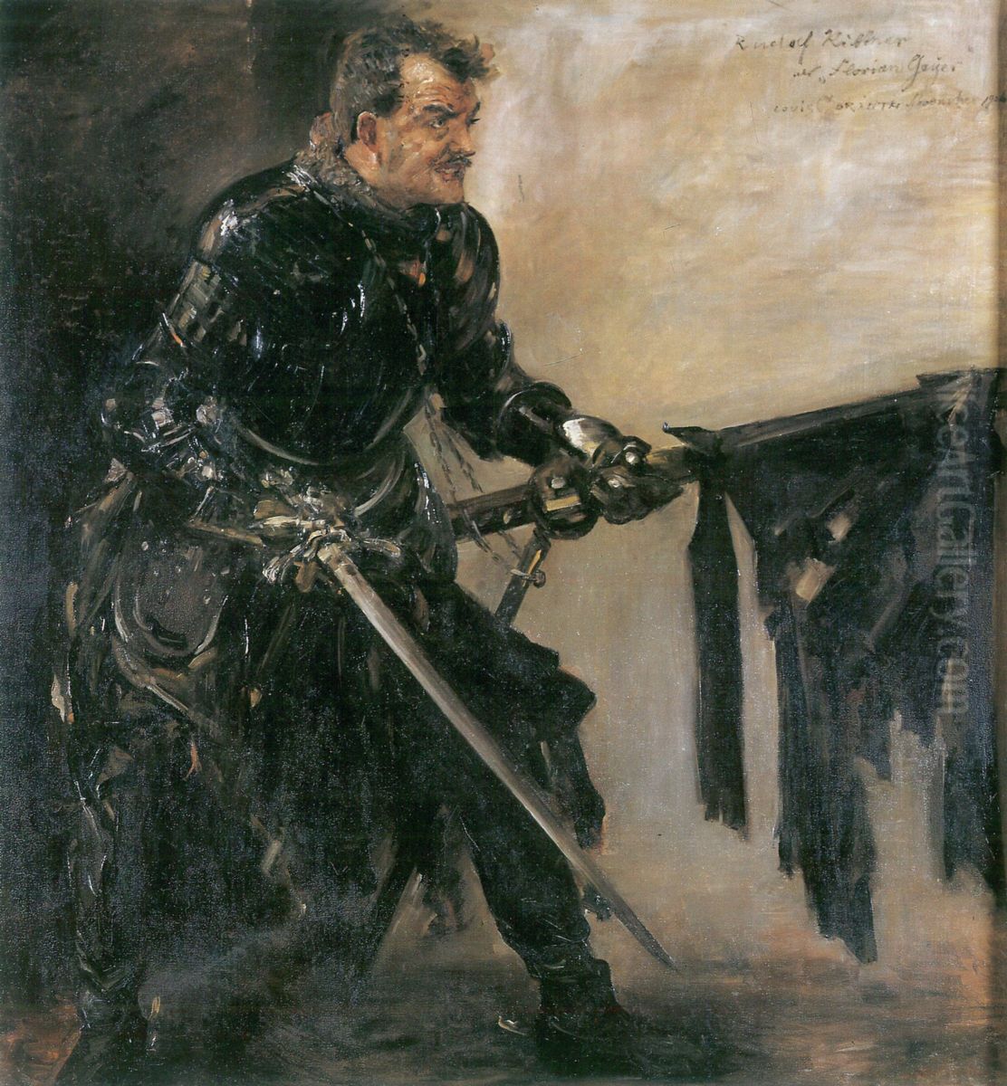 Portrat des Rudolf Rittner als >>Florian Geyer<< (I. Fassung) Oil Painting by Lovis (Franz Heinrich Louis) Corinth