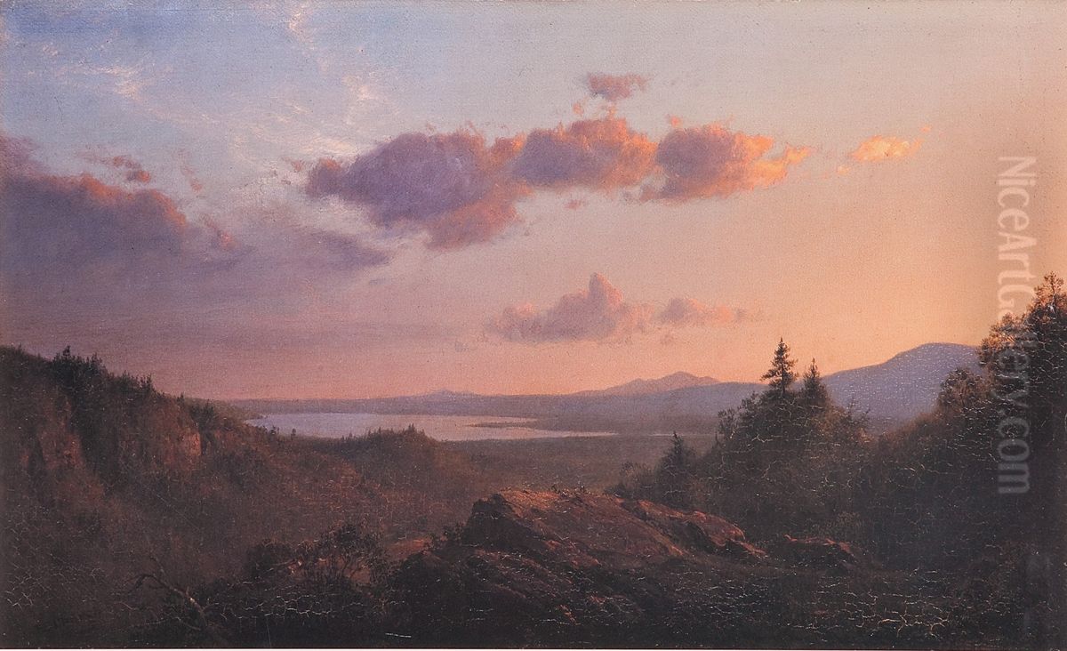 View of the Hudson River Valley from Olana Oil Painting by Frederic Edwin Church
