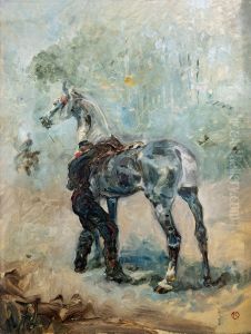 Artilleur sellant son cheval Toulouse-Lautrec