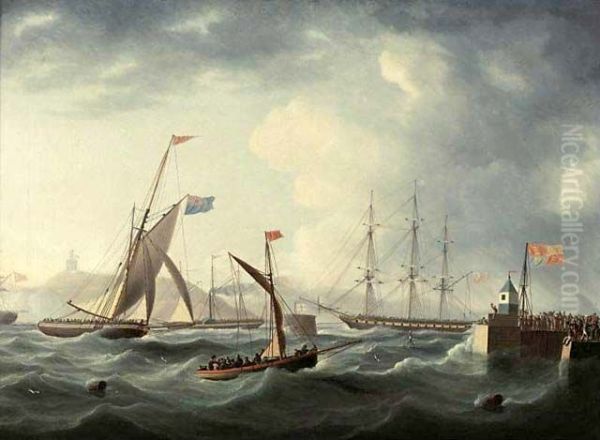 TheRoyal GeorgeatLeithfor theVisit of King George IV to Scotland Oil Painting by Thomas Buttersworth
