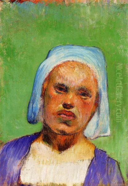 Portrait d'une Pont-avennoise, peut-etre Marie Louarn Oil Painting by Paul Gauguin