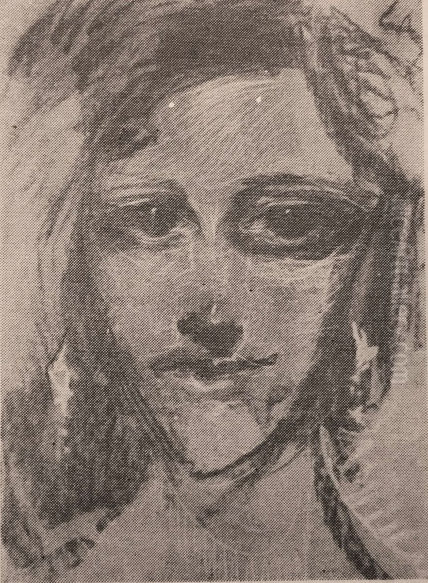Portrait of Edwarda Szmuglarowska, Ethiopian princess Oil Painting by Stanislaw Ignacy Witkiewicz (Witkacy)