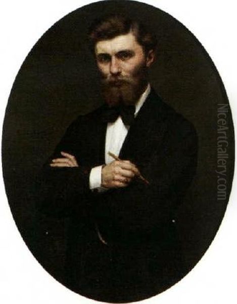 Portrait of the architectJules Bilmeyer(1850-1920) Oil Painting by Eugene Siberdt
