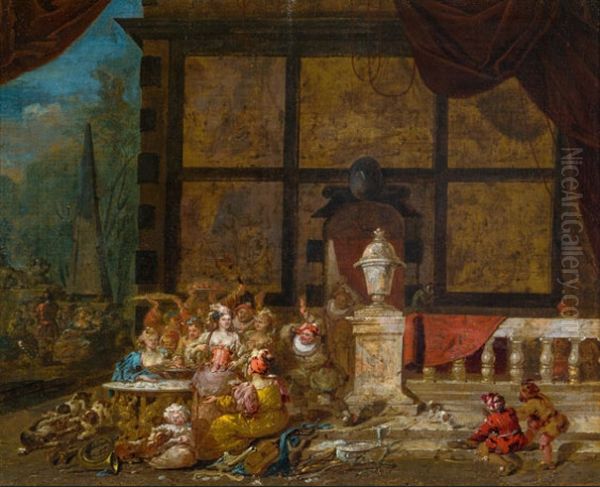 Merry company Oil Painting by Frans Breydel