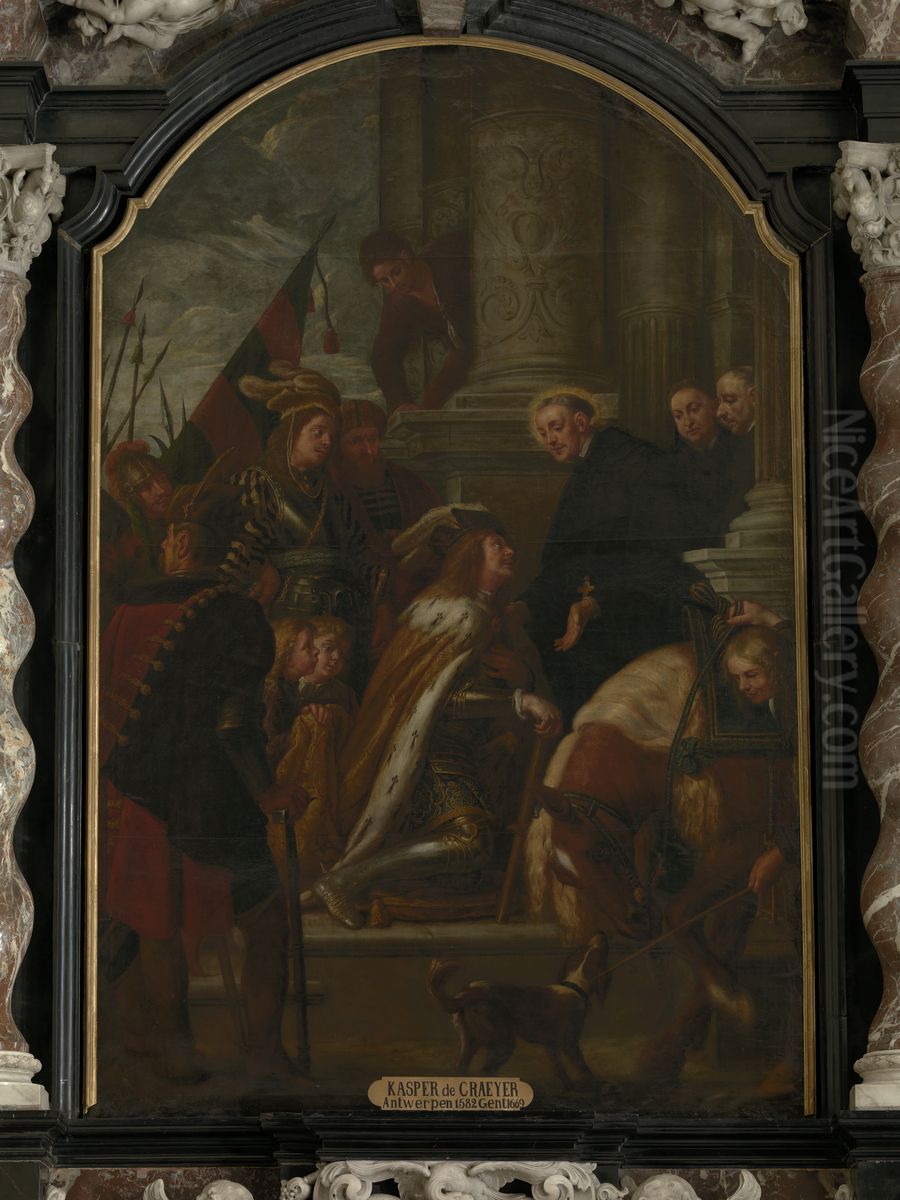 Saint Benedict receives Totila Oil Painting by Gaspar De Crayer